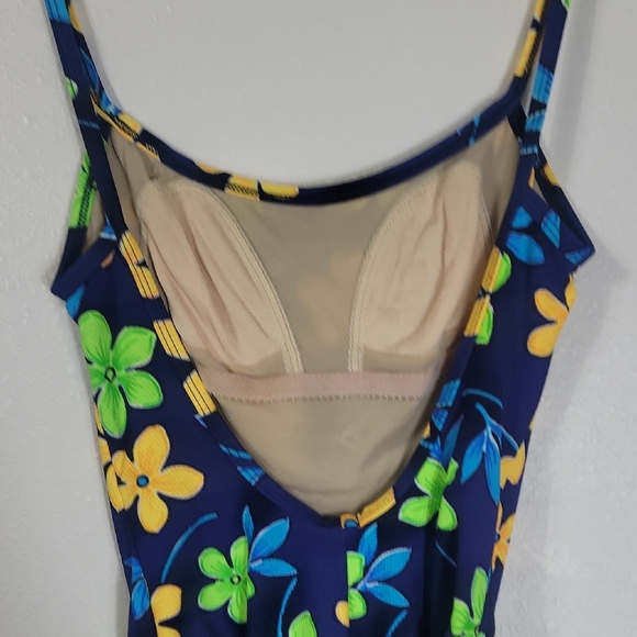 Vintage Cherokee Women High Cut Cheeky One Piece Swimsuit Size 8 S/M Floral 80s - Picture 5 of 14